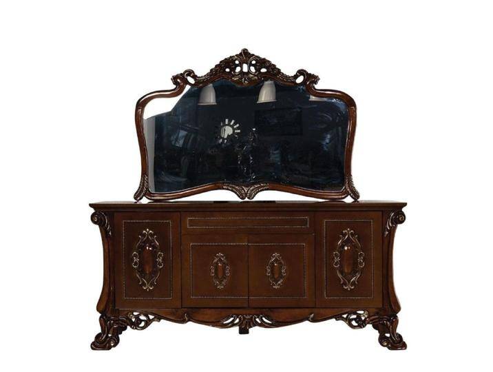 Xlmoebel Sideboard Klassisch Holzsideboard mit Spiegel und Regal (Anrichte mit Spiegel), Hergestellt in Europa, braun von OTTO