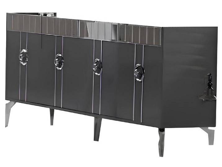 Xlmoebel Sideboard Moderne graue Anrichte Schrank Sideboard Designer Lowboard Möbel (Sideboard), Hergestellt in Europa, schwarz von OTTO