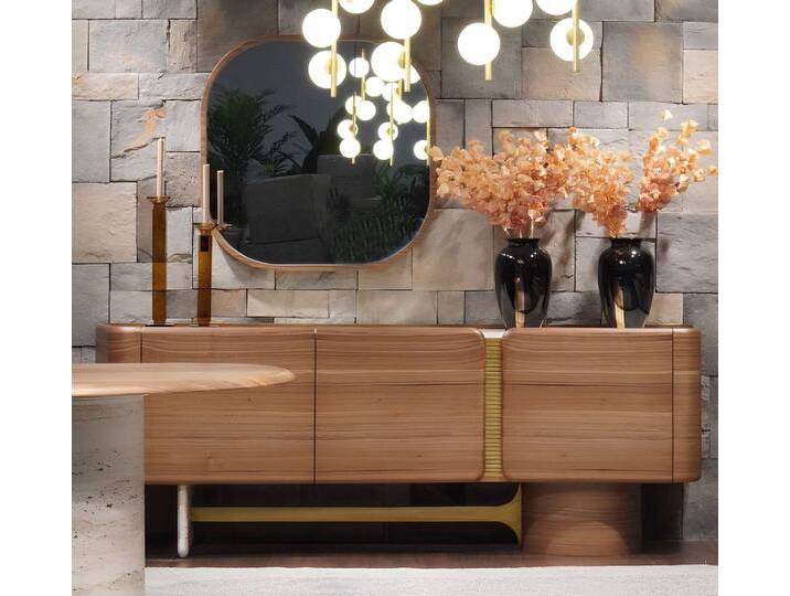 Xlmoebel Sideboard Set aus braunem Holz mit Sideboard, Kommode, Anrichte und Spiegel (2 St., Sideboard mit Spiegel), Hergestellt in Europa, braun von OTTO