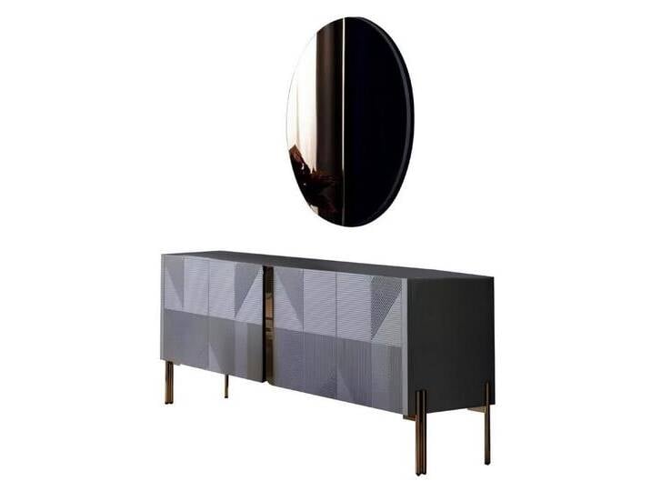 Xlmoebel Sideboard Spiegel Sideboard Set Italienischer Stil 2tlg. Wohnraum Holz Kommode (2 St., 1x Sideboard + 1x Spiegel), Hergestellt in Europa von OTTO
