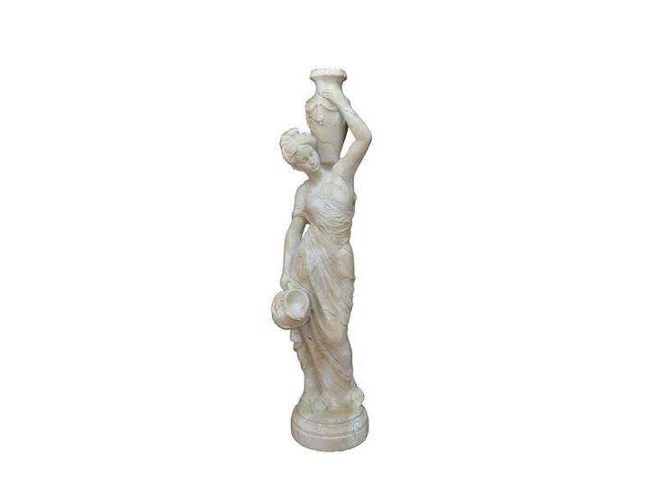 Xlmoebel Skulptur Dame Skulptur Behälter Vasenfigur Gartenfigur Skulpturfiguren Figur (ECKSOFA San Remo + BETTFUNKTION + BETTKASTEN) von OTTO