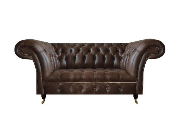 Xlmoebel Sofa Brauner Chesterfield Leder Zweisitzer Wohnzimmer Designer, Made in Europa, braun von OTTO