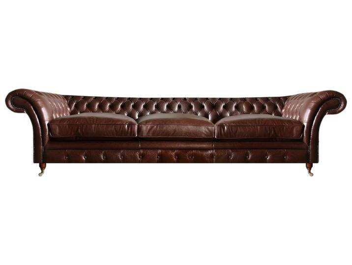 Xlmoebel Sofa Chesterfield Leder Sofa Dreisitzer Design Braun, Made in Europa, braun von OTTO