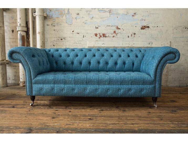 Xlmoebel Chesterfield-Sofa Dreisitzer Chesterfield Polstermöbel in blauem Leder mit modernem, Hergestellt in Europa, blau Xlmoebel Chesterfield-Sofa Dreisitzer Chesterfield Polstermöbel in blauem Leder mit modernem, Hergestellt in Europa, blau von OTTO
