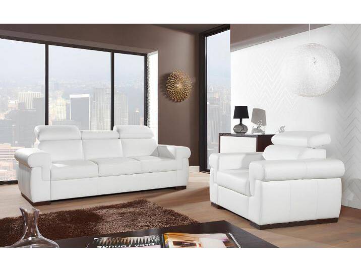 Xlmoebel Sofa Dreisitzer Designsofa aus Leder mit Relaxfunktion, modernes, Hergestellt in Europa, weiß von OTTO