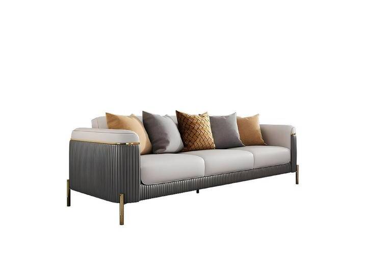 Xlmoebel Sofa Dreisitzer Wohnlandschaft mit Sofas und Couch aus Stoff oder Leder, 1 Teile, Hergestellt in Europa, grau von OTTO
