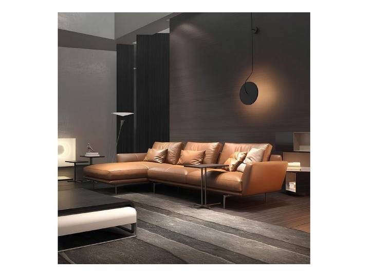 Xlmoebel Sofa Ecksofa aus Leder in modernem Design mit L-Form - Wohnlandschaft in, Hergestellt in Europa, braun von OTTO