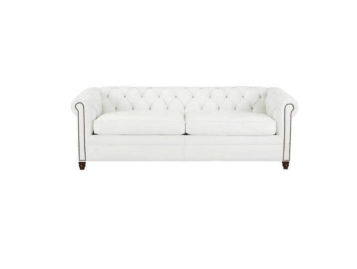 Xlmoebel Chesterfield-Sofa Moderne Dreisitzer Chesterfield Couch in Weiß aus Leder, Hergestellt in Europa, weiß, Weiß von OTTO