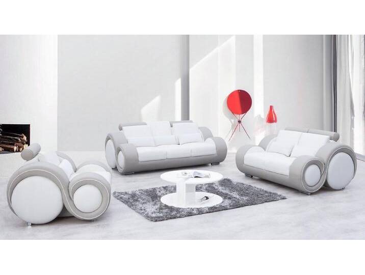 Xlmoebel 2-Sitzer Moderne Zweisitzer Sofa in Kunstleder - Design Couch Polster Sofas, Hergestellt in Europa, grau von OTTO