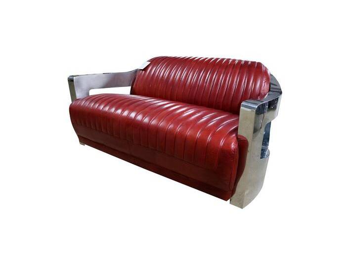 Xlmoebel 2-Sitzer Neu Retro Möbel Ledersofa 2-Sitzer Vintage Sofa Couch Polster, Hergestellt in Europa, rot von OTTO