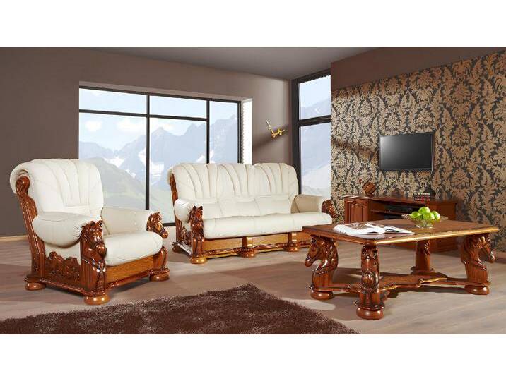 Xlmoebel 2-Sitzer Traditionelle Zweisitzer-Sofas Polstermöbel 2-Sitzer Leder-Sofas, Hergestellt in Europa, weiß von OTTO