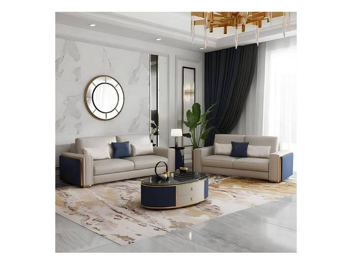 Xlmoebel Polstergarnitur Zeitgemäße Sofas Leder-Couch Wohnlandschaft Sofa Sitzgarnitur 3+2, (Sofagarnitur 3+2), Hergestellt in Europa, beige Xlmoebel Polstergarnitur Zeitgemäße Sofas Leder-Couch Wohnlandschaft Sofa Sitzgarnitur 3+2, (Sofagarnitur 3+2), Hergestellt in Europa, beige von OTTO