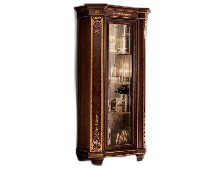 Xlmoebel Vitrine Luxus Wohnzimmer Design Möbel in Braun – Elegante Glasfront Vitrine (1-St., Vitrine) Hergestellt in Italy, braun von elegante