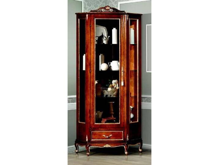 Xlmoebel Eckvitrine Design-Eckschrank Vitrine Möbel Italien Regale (Eckvitrine-5149) Hergestellt in Italy, braun von OTTO