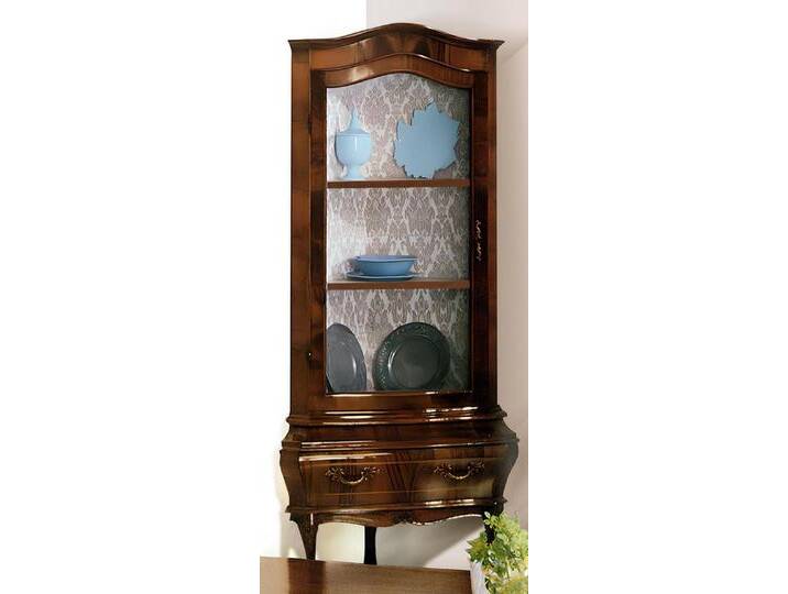 Xlmoebel Vitrine Designer Glas Eckvitrine im Rokoko-Stil (Vitrine) Hergestellt in Europa, braun von OTTO