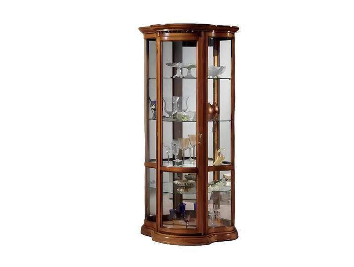 Xlmoebel Vitrine Echtholz-Schrank mit Glasvitrine für das Wohnzimmer - Hochwertige (1-St., Vitrine) Hergestellt in Europa, braun von OTTO