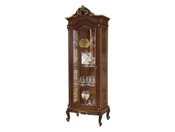 Xlmoebel Vitrine Edle Vitrine Antik Stil Barock Klassisch Wohnzimmer Glas Schrank (1-St., Vitrine) Hergestellt in Europa, braun von OTTO
