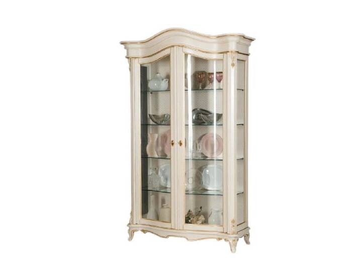 Xlmoebel Vitrine Glasvitrine Wohnzimmerschrank aus Holz Anrichte Italienische Möbel (1-St., Vitrine) Hergestellt in Europa, weiß von OTTO