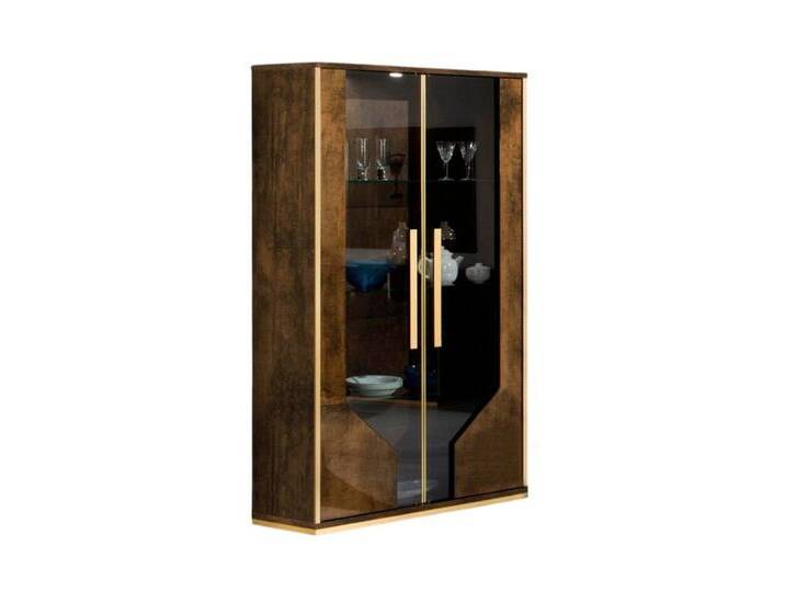 Xlmoebel Vitrine Glasvitrine Wohnzimmerschrank mit 2 Türen in modernem Design (Vitrine) Hergestellt in Europa, braun von OTTO