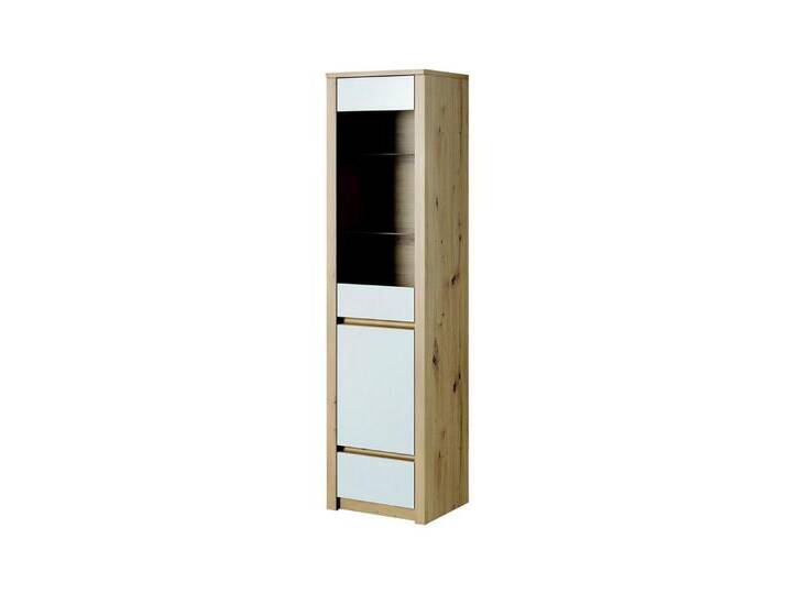 Xlmoebel Vitrine Handgefertigter Massivholz-Kleiderschrank mit Glasvitrine (1-St., Vitrine) Hergestellt in Europa, braun weiß von OTTO
