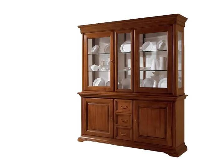 Xlmoebel Vitrine Holzvitrine mit luxuriösem italienischem Design - Schrank für (Vitrine) Hergestellt in Europa, braun von OTTO