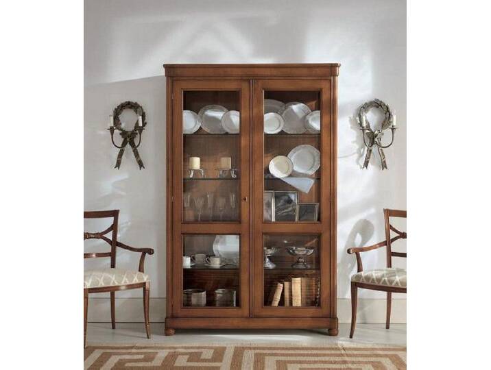 Xlmoebel Vitrine Möbelset für das Wohn- und Esszimmer mit Glasvitrine und Holzkommode (1-St., Vitrine) Hergestellt in Europa, braun von OTTO