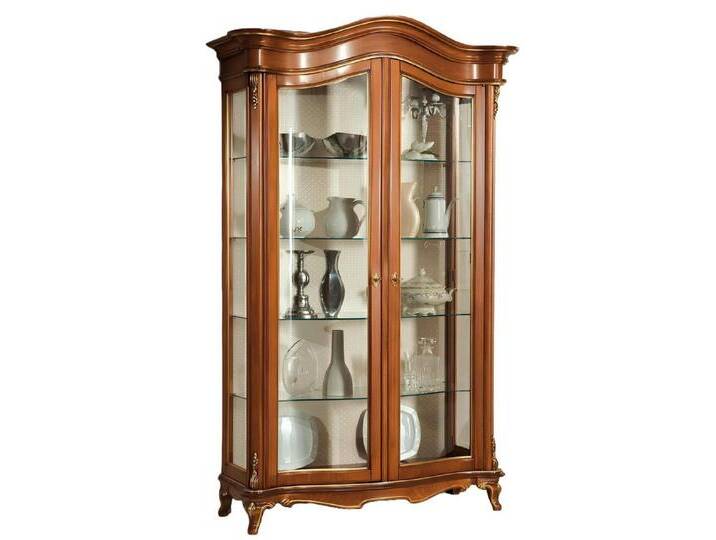 Xlmoebel Vitrine Neu Echtholz Wohnzimmer Vitrine aus Massivholz mit Glas, Anrichte (1-St., Vitrine) Hergestellt in Europa, braun von OTTO