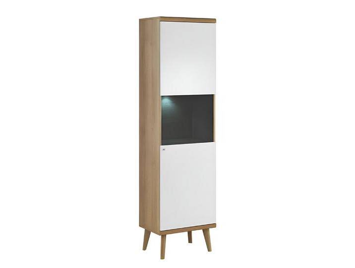 Xlmoebel Vitrine Neue Glasvitrine mit Regal aus Holz für das Wohnzimmer (Vitrine PRIMO PWT50) Hergestellt in Europa, weiß von OTTO