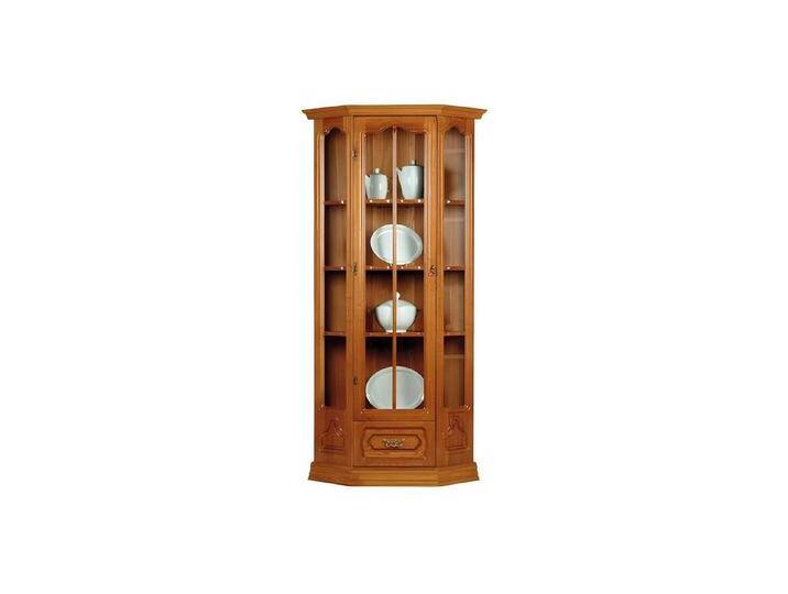 Xlmoebel Vitrine Traditioneller Schrank Buffet Vitrine Kommode Glasvitrine (Vitrine 4062292181047) Hergestellt in Europa, braun von OTTO