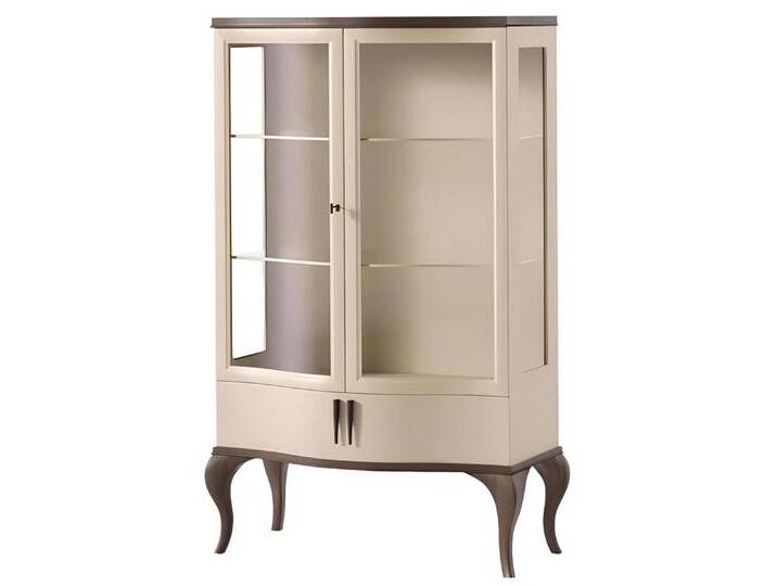 Xlmoebel Vitrine Vitrinenmöbel Glasvitrine Schrank Möbelstück Glastür Schaukasten (Vitrine) Hergestellt in Europa, beige von OTTO