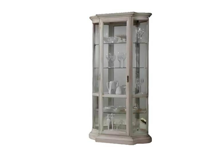 Xlmoebel Vitrine Wohnzimmermöbel aus Holz mit Glasvitrine und Echtholz-Sideboard (1-St., Vitrine) Hergestellt in Europa, weiß von OTTO
