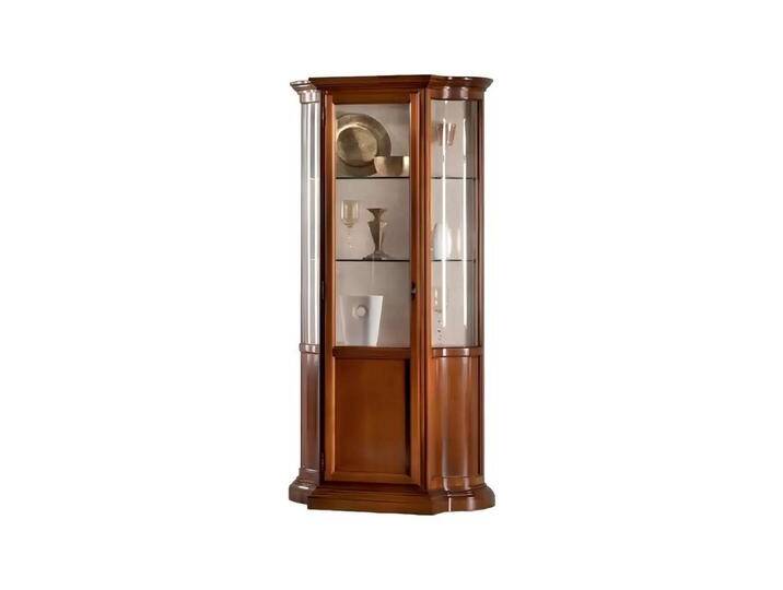 Xlmoebel Vitrine Wohnzimmerschrank aus Holz mit Glasvitrine - Italienisches Möbelstück (1-St., Vitrine) Hergestellt in Italy, braun von OTTO