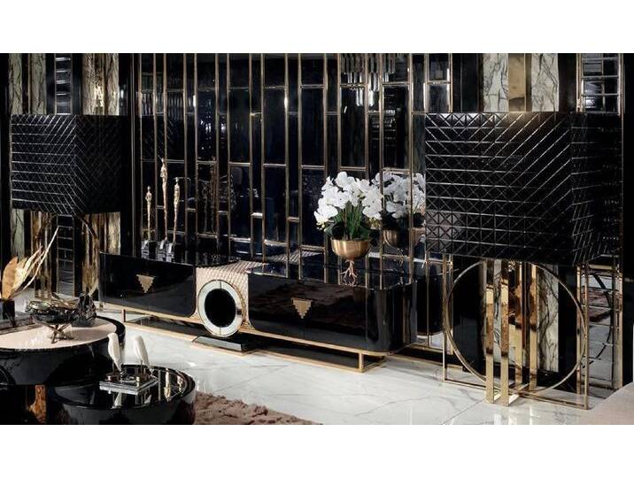 Xlmoebel Vitrine Wohnzimmerset mit dunklem Edelstahlregal und ästhetischen Regalen (Wohnzimmer Set 3tlg (Lowboard+ 2x Vitrine) Hergestellt in Europa von OTTO