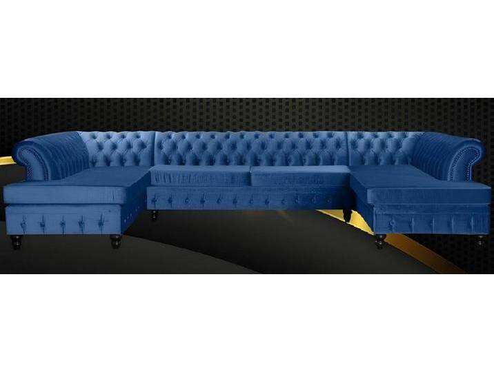 Xlmoebel Wohnlandschaft Chesterfield Wohnzimmer-Sitzgruppe Wohnlandschaft XXL Polster-Sofa, Hergestellt in Europa, blau, Blau von OTTO