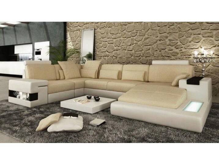 Xlmoebel Wohnlandschaft Design Sofa Ecksofa Couch Polster Wohnlandschaft, 1 Teile, Hergestellt in Europa, beige von OTTO