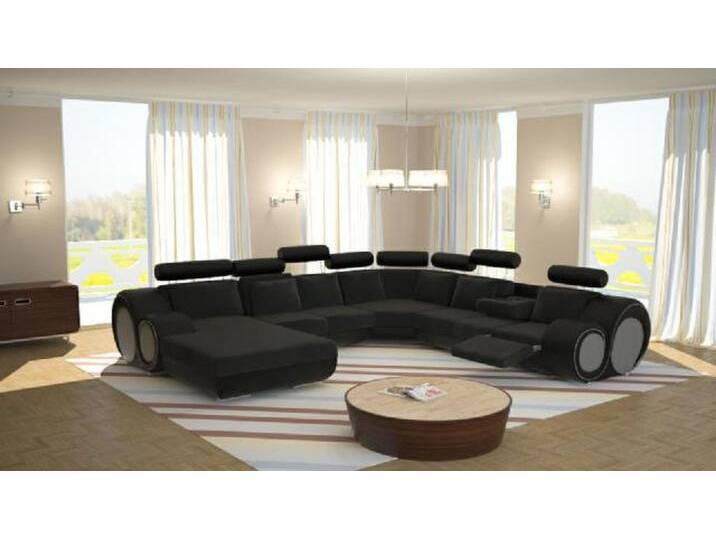 Xlmoebel Wohnlandschaft Designer-Sofa in U-Form mit USB-Anschluss, Eckcouch Polstermöbel, Hergestellt in Europa, schwarz, Variante B von OTTO