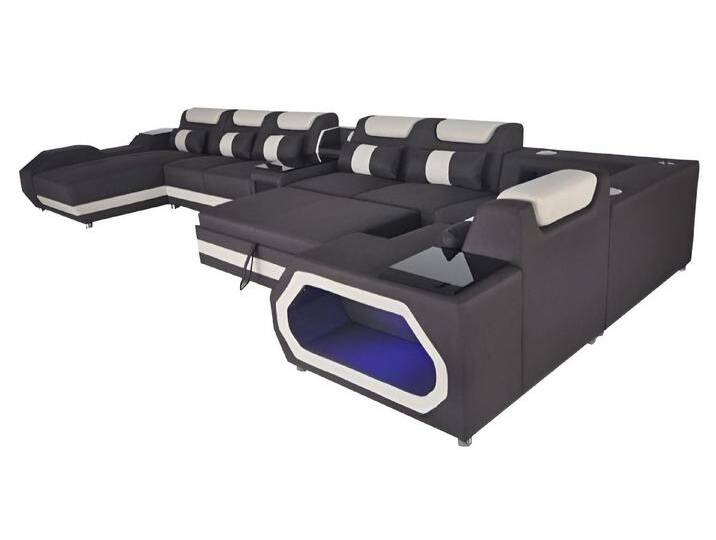Xlmoebel Wohnlandschaft Leder Sofa mit Design und Schlaffunktion für das Wohnzimmer, Hergestellt in Europa, schwarz, Variante B Xlmoebel Wohnlandschaft Leder Sofa mit Design und Schlaffunktion für das Wohnzimmer, Hergestellt in Europa, schwarz, Variante B von OTTO