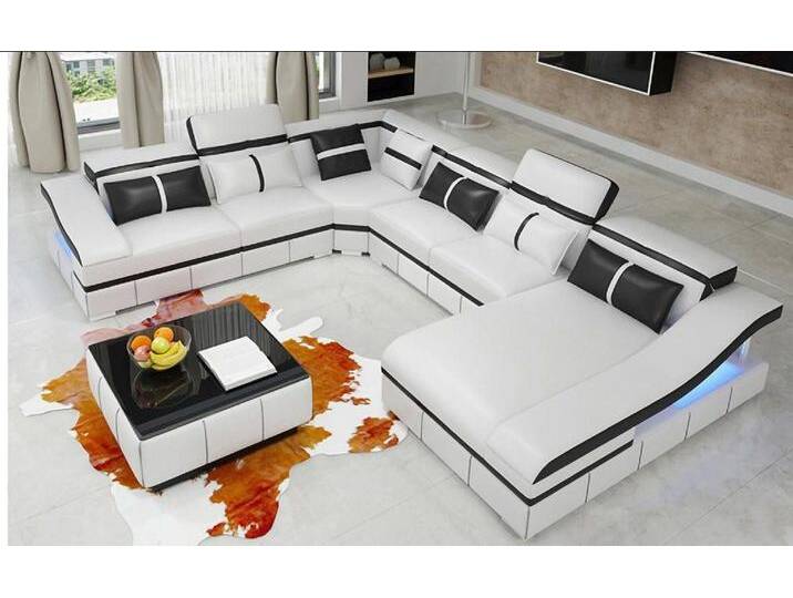 Xlmoebel Wohnlandschaft Neu Moderne Wohnlandschaft U-Form Polstermöbel Couch Ecksofa, Hergestellt in Europa, weiß, Variante B von OTTO
