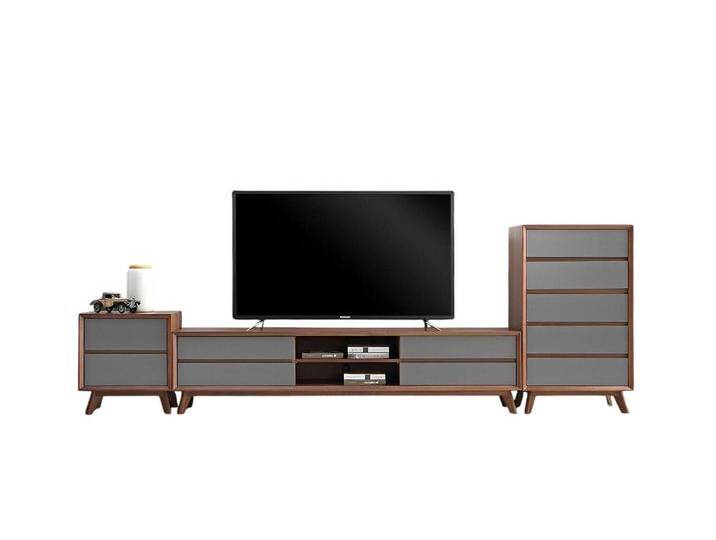 Xlmoebel Wohnwand Designer Wohnzimmer Sideboard aus Holz in Italienisch-Stil, (3-St., Wohnwand), Hergestellt in Europa, braun von OTTO