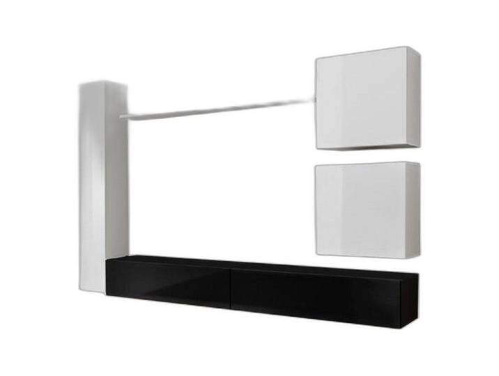 Xlmoebel Wohnwand Entwurf Wohnzimmerschrank TV-Tisch Set 6-teilig Holzmöbel, (6-St., 1x Wohnwand + 2x TV Ständer + 3x Wandschrank + 1x Wandregal) von OTTO