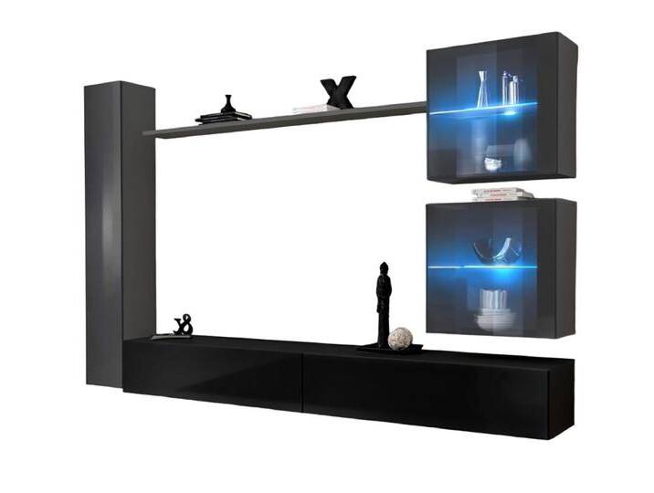 Xlmoebel Wohnwand Luxus Wohnwand Möbel Set 6tlg Designer Wohnraum 3x Schrank, (6-St), Hergestellt in Europa, grau von OTTO