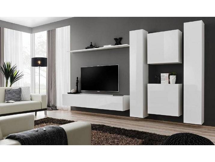 Xlmoebel Wohnwand Moderne Designer-Wohnwand Sideboard-TV Wandschrank Garnitur, (7-St., 1x Wohnwand + 1x TV Ständer + 4x Wandschrank + 1x Wandregal) von OTTO