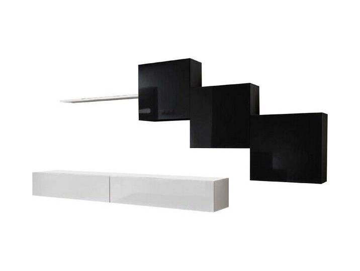 Xlmoebel Wohnwand Modular Designer Wohnbereich 3x Wandregale Weiß Kommode 6-teilig., (7-St., 1x Wohnwand + 2x TV Ständer + 3x Wandschrank + 1x Wandregal) von OTTO