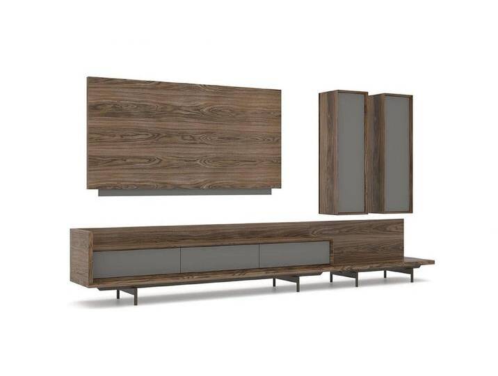 Xlmoebel Wohnwand Möbelset für das Wohnzimmer mit TV-Ständer, Wandschrank und, (4-St., Wohnzimmer Set 4tlg (TV-Ständer + TV Rahmen + 2x Wandschrank) von OTTO