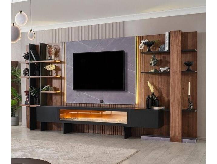 Xlmoebel Wohnwand Neue Designer TV-Möbel in luxuriösem Braun-Schwarz mit robusten, (1-St., Wohnwand), Hergestellt in Europa, braun von OTTO