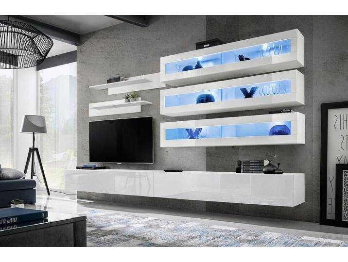 Xlmoebel Wohnwand Sitzgruppe 8-teiliges Wohnzimmer Ensemble Designer Stil TV-Möbel, (8-St., 1x Wohnwand + 2x TV Ständer + 3x Wandschrank + 2x Wandregal) von OTTO