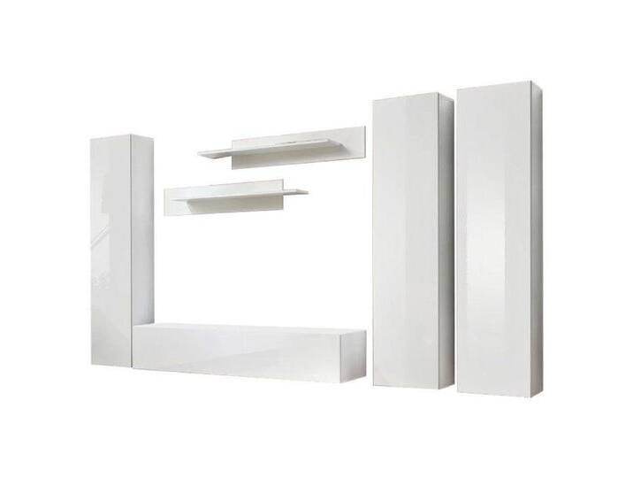 Xlmoebel Wohnwand Vollständiges Set 6-teilig Weiß TV Möbel Wohnzimmer Dekoration, (6-St., 3x Wandschrank + TV Ständer + 2x Wandregal) von OTTO