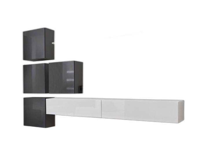 Xlmoebel Wohnwand Weißer Fernsehmöbel Holz Einrichtung Komplettset Wohnzimmer Kombi, (7-St., 1x Wohnwand + 2x TV Ständer + 4x Wandschrank +1x Wandregal) von OTTO