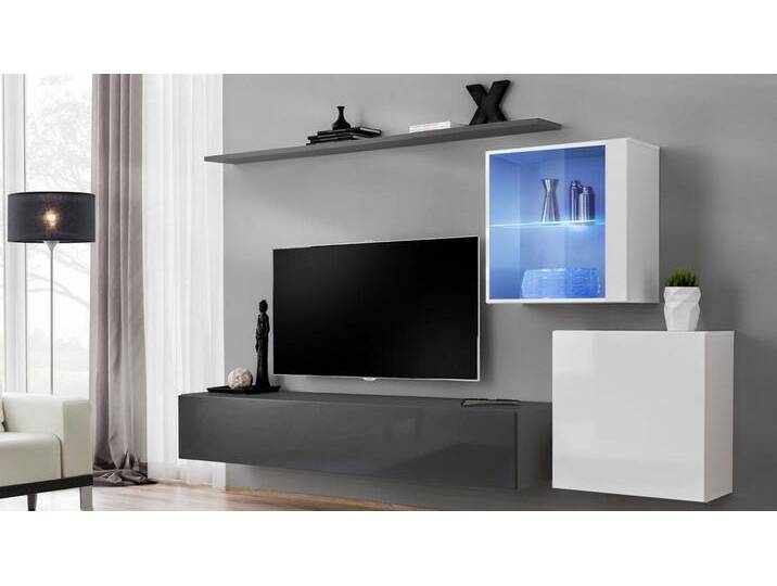 Xlmoebel Wohnwand Wohnmöbel Holzregal Designer Wandkommode Komplettsystem, (5-St., Wohnwand + TV Ständer + 2x Wandschrank + Wandregal) von OTTO