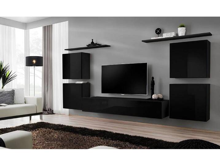 Xlmoebel Wohnwand Wohnraum Regalgestaltung Möbelwand Premium Komplettset, (7-St., 1x Wohnwand + 1x TV Ständer + 4x Wandschrank + 2x Wandregal) von OTTO